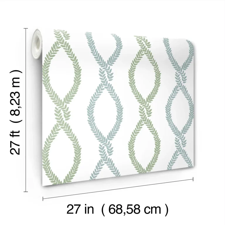 Laureate Vine Trellis Wallpaper - Light Green — Ảnh 4