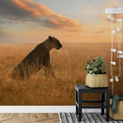 Lioness - Wall Mural 5081 - 8 Panel - 384cm x 260cm