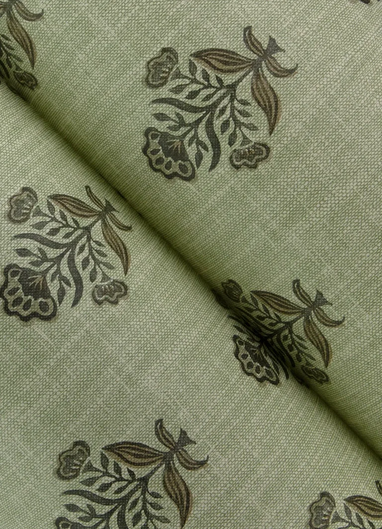 Chesapeake Hollyhock Floral Crest Wallpaper - Green — Ảnh 2