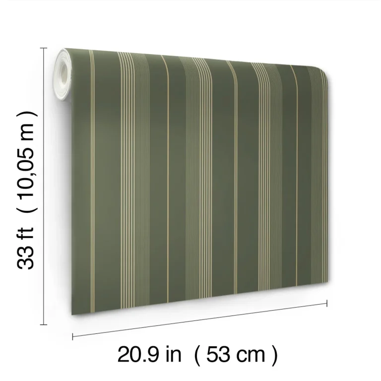 Herrgård Stripe Wallpaper - Evergreen — Ảnh 3