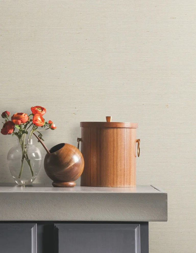 Natural Grasscloth Peel and Stick Wallpaper - White — Ảnh 4