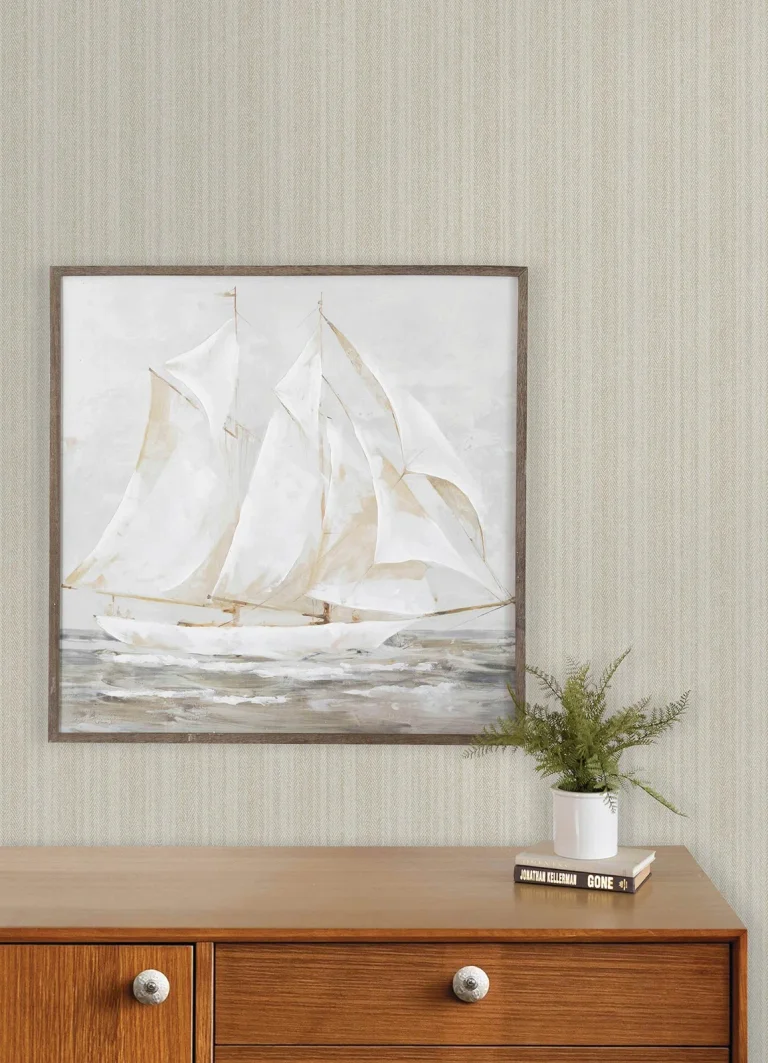 Chesapeake Stokes Chevron Stripe Wallpaper - Beige — Ảnh 7