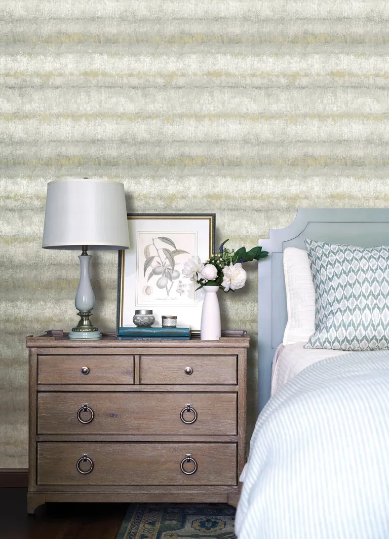 Morningtide Textured Stripe Wallpaper - Grey — Image 3