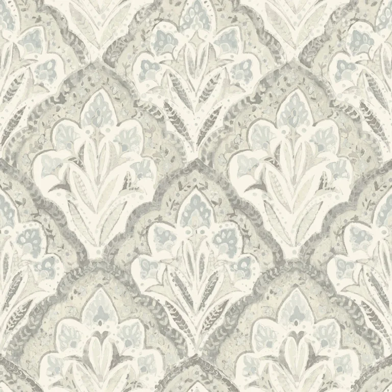 Chesapeake Mimir Quilted Damask Wallpaper - Grey — Ảnh 5