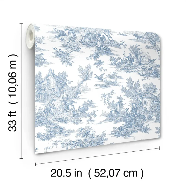 Campagne Toile Wallpaper - Blue/White — Ảnh 8