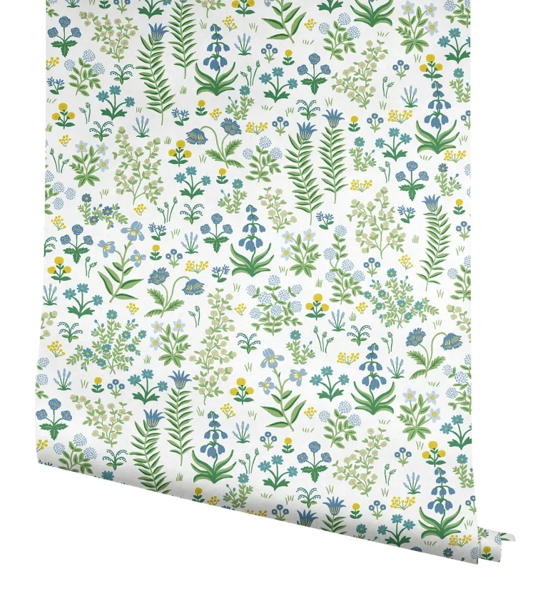 Rifle Paper Co. Menagerie Garden Peel and Stick Wallpaper - Blue Multi — Ảnh 7