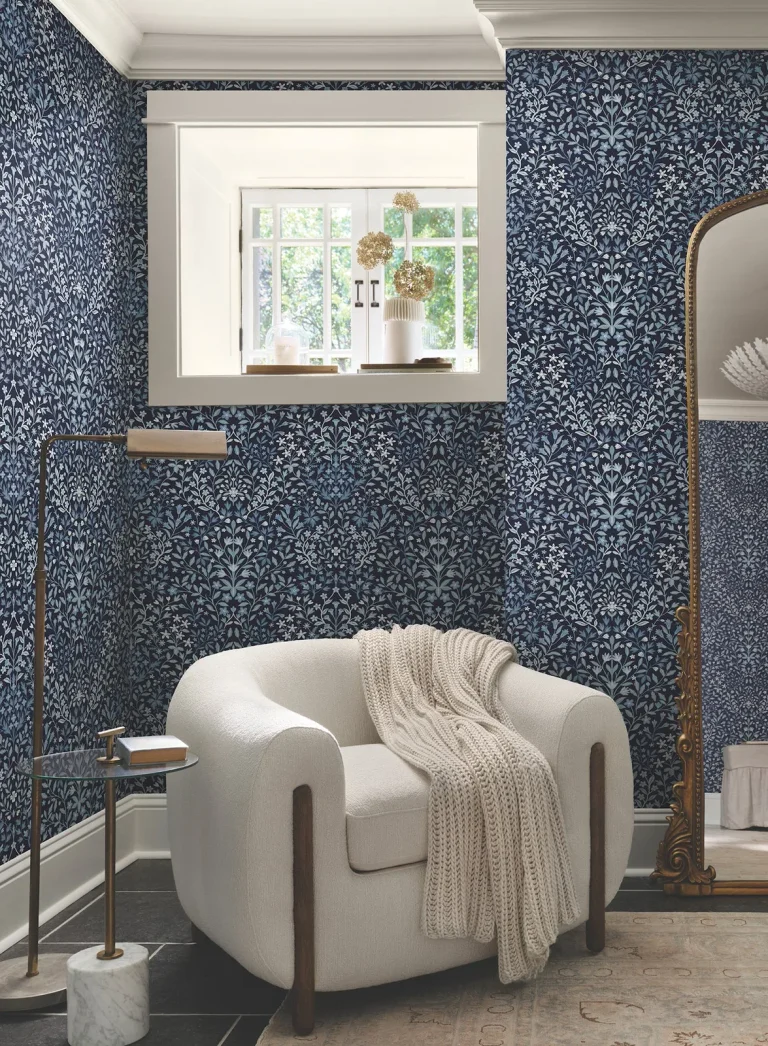 Magnolia Home Garden Terrace Wallpaper - Blues — Ảnh 4