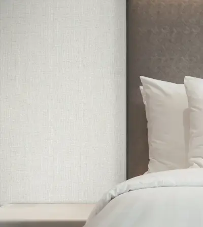Heathered Linen Faux Fabric Wallpaper - Off-White