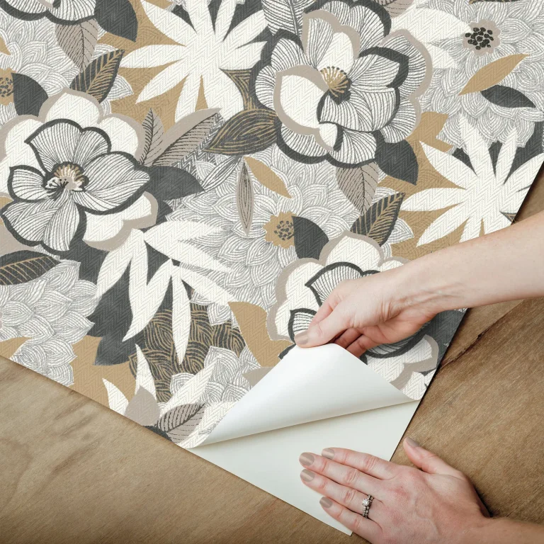 Fantasium Floral Peel and Stick Wallpaper - Black — Ảnh 4