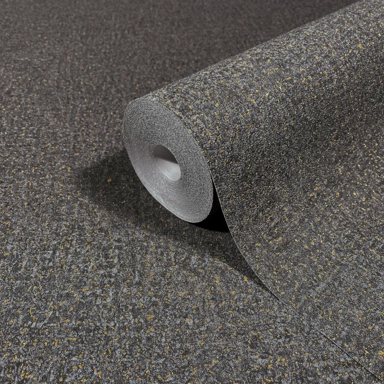 Garden Stone Textured Wallpaper - Charcoal — Ảnh 2