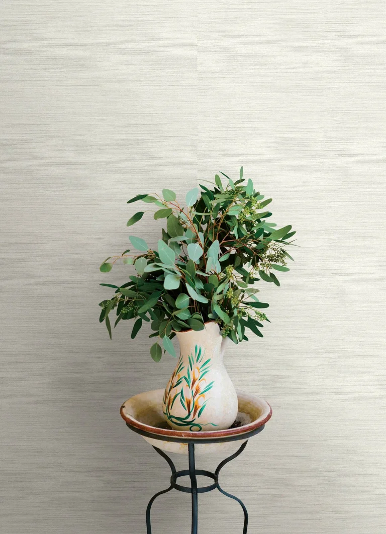 Chesapeake Agave Faux Grasscloth Wallpaper - Light Grey — Image 6