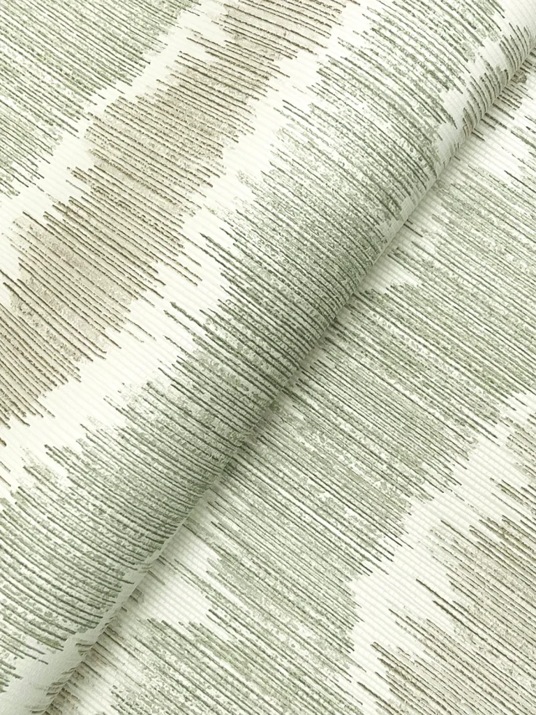 Wiggle Ikat Stripe Wallpaper - Natural/Green — Ảnh 7