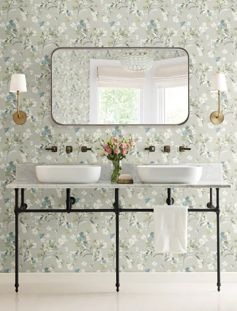 Chesapeake Azalea Floral Branches Wallpaper - Light Grey — Image 2
