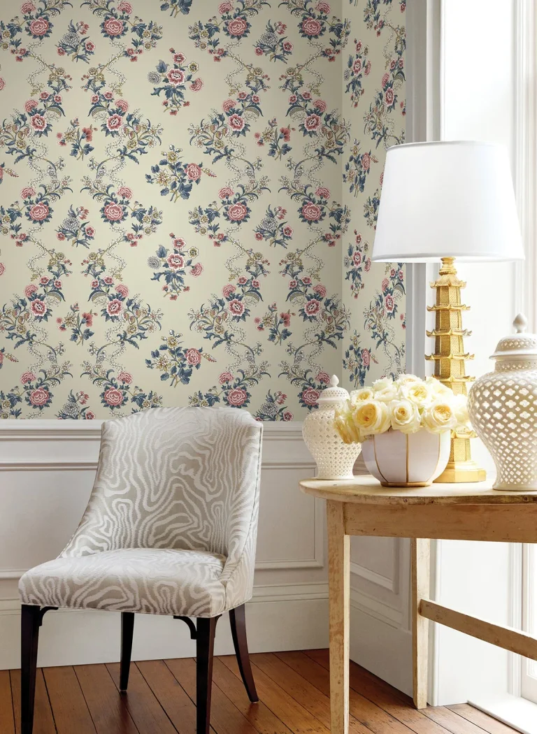 Genevieve Floral Trail Wallpaper - Rose — Ảnh 4