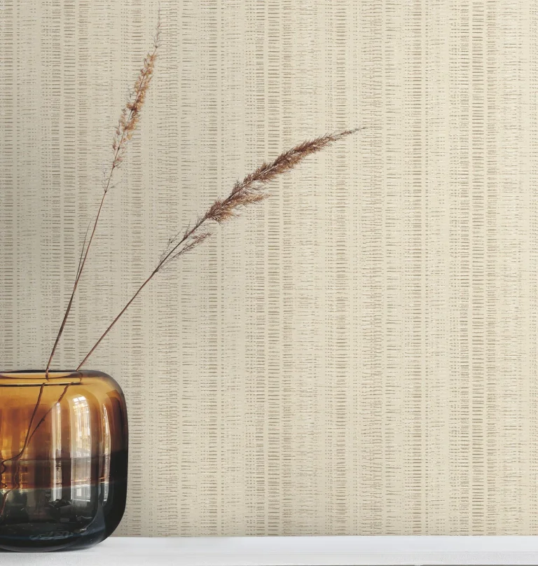 Line In The Sand Woven Stripe Wallpaper - Ash — Image 4