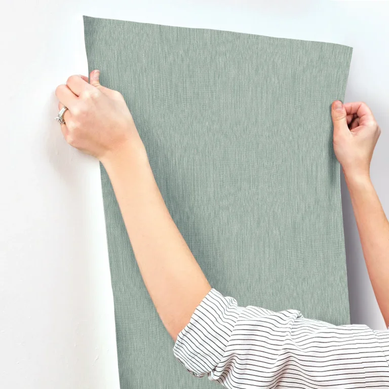 Linen Wallpaper - Teal — Image 2