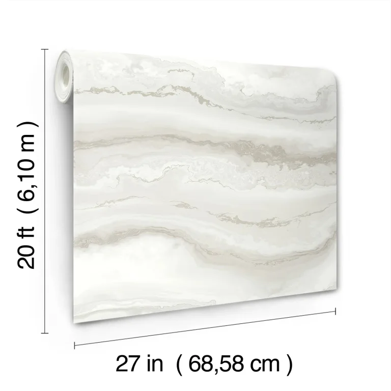Shifting Sands Peel and Stick Wallpaper - Salt Grey/Pearl — Image 4
