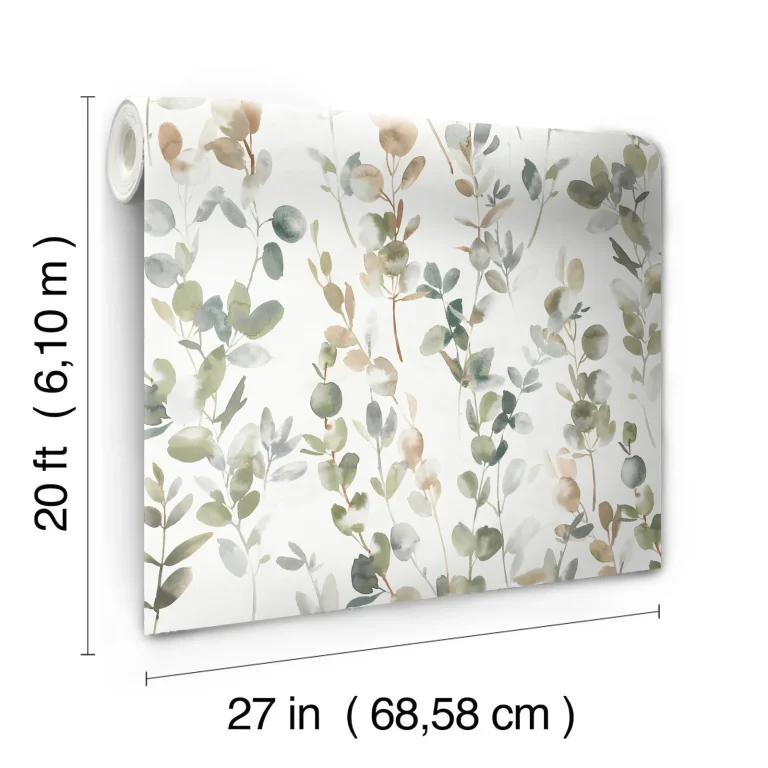 Candice Olson Joyful Eucalyptus Peel and Stick Wallpaper - Green — Image 3