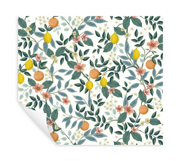 Rifle Paper Co. Citrus Grove Peel and Stick Wallpaper - White — Image 4