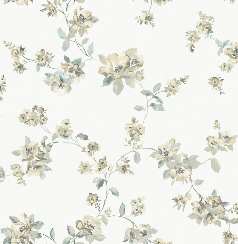 Chesapeake Festival Floral Trailing Wallpaper - Aqua — Ảnh 4