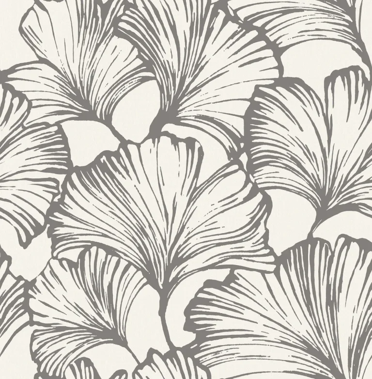 Kyoto Ginkgo Leaf Wallpaper - Charcoal — Ảnh 3