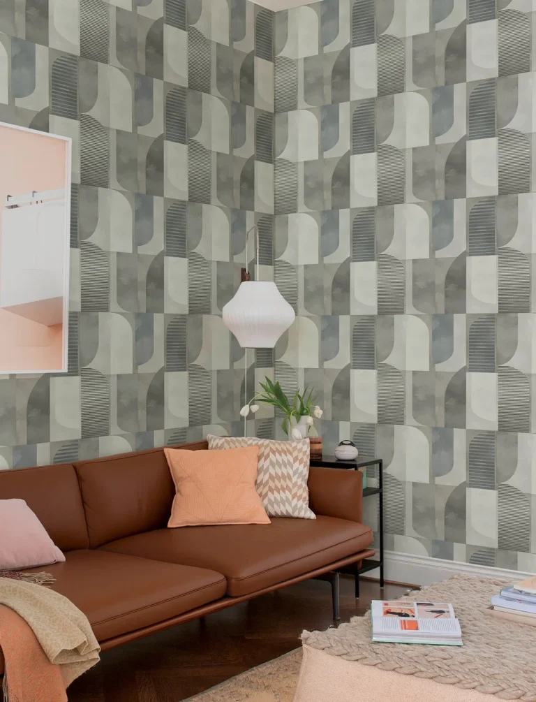 Otto Abstract Geometric Wallpaper - Taupe/Black — Ảnh 5
