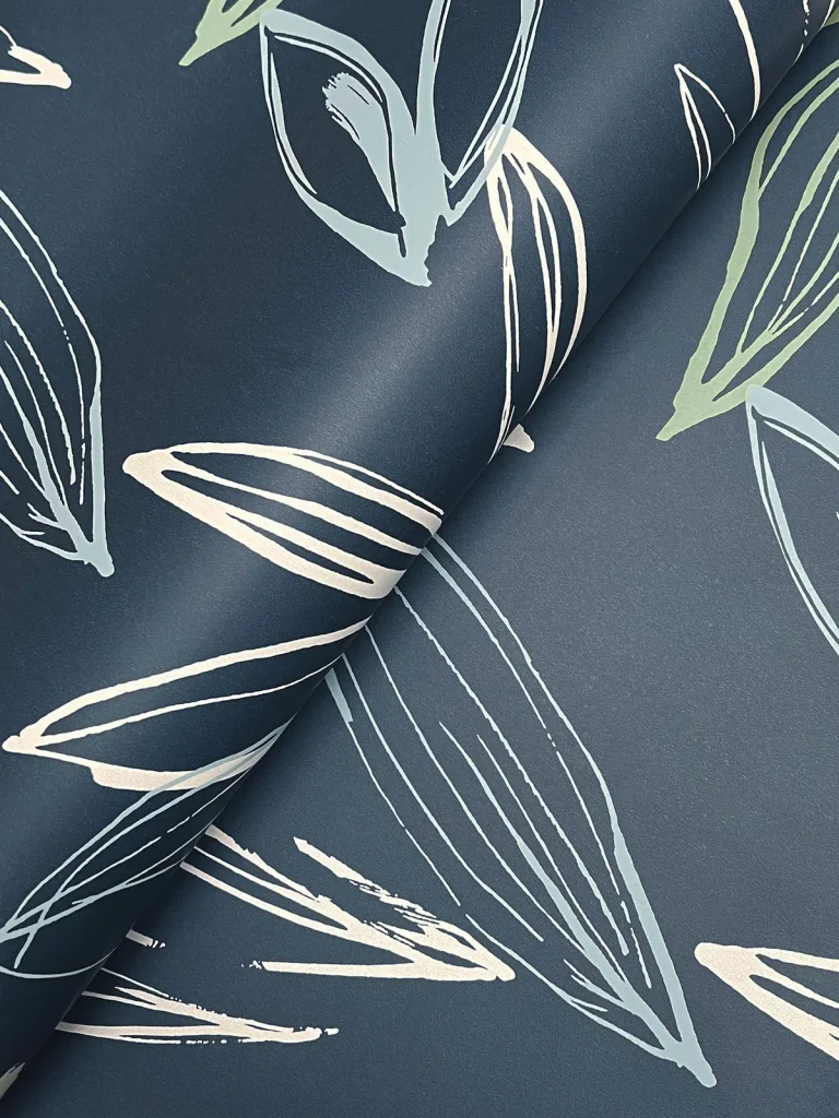 Kenia Leaf Toss Wallpaper - Indigo — Ảnh 6