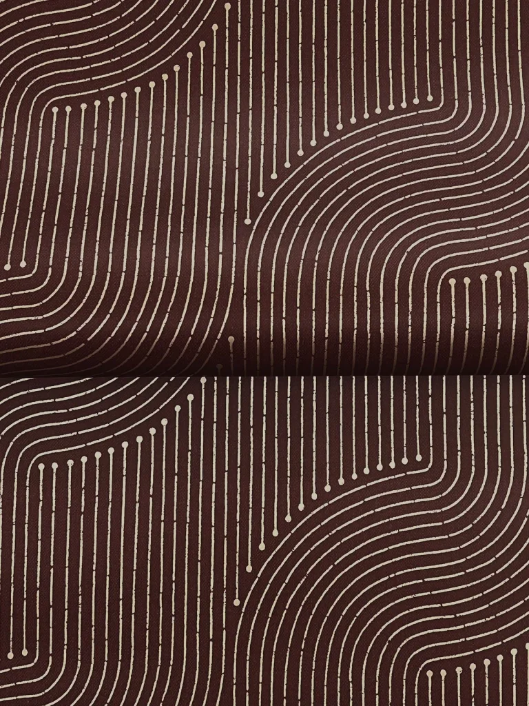 Braddock Rhythmic Flow Wallpaper - Merlot — Image 4