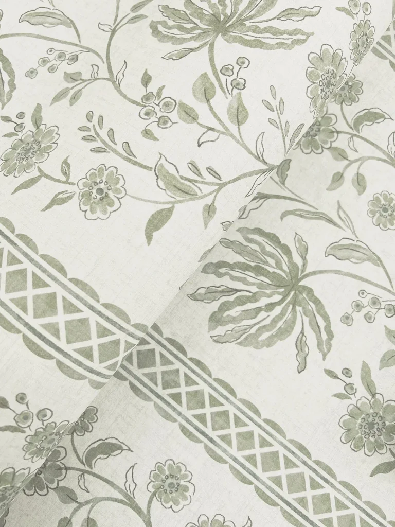 Edgemoor Jacobean Stripe Wallpaper - Sage — Ảnh 3