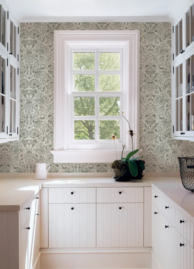 Blanche Floral Damask Wallpaper - Dark Green — Ảnh 6