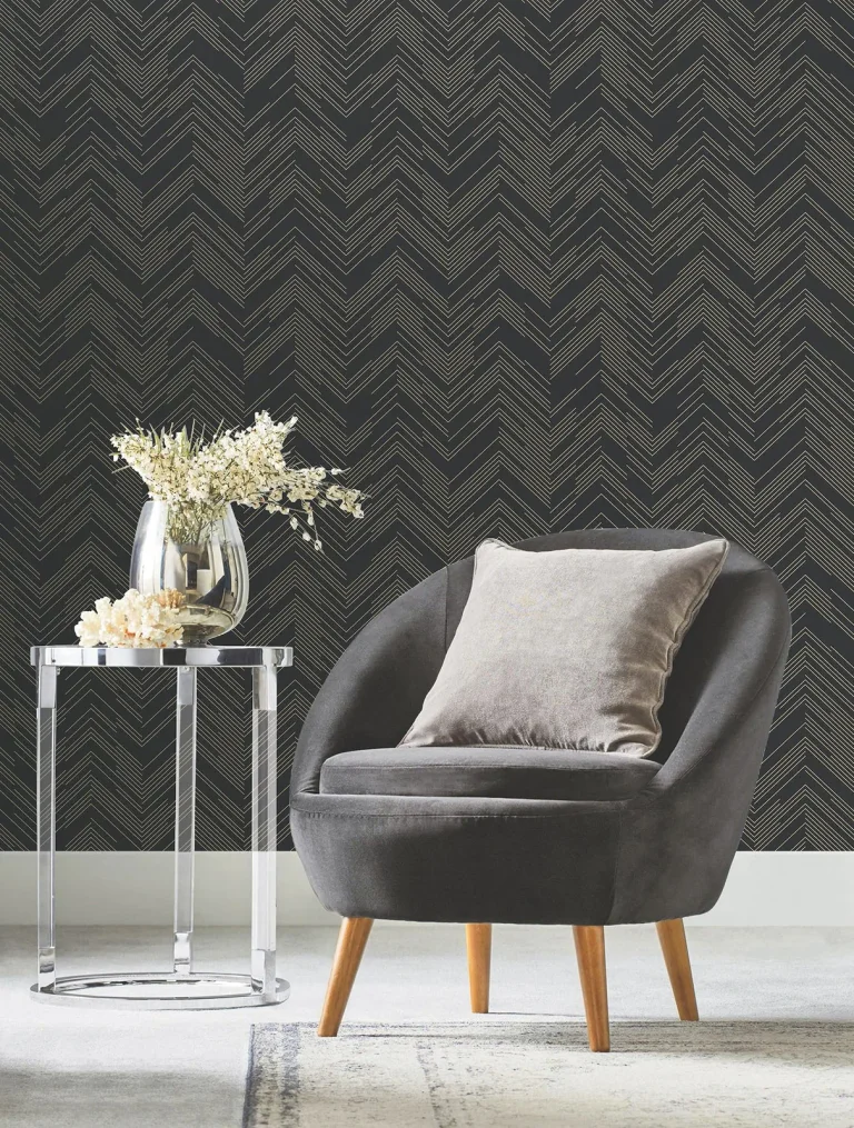 Polished Chevron Wallpaper - Black/Gold — Ảnh 3