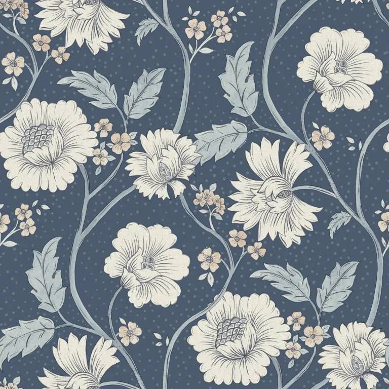 Chesapeake Hazel Floral Trail Wallpaper - Navy — Ảnh 3