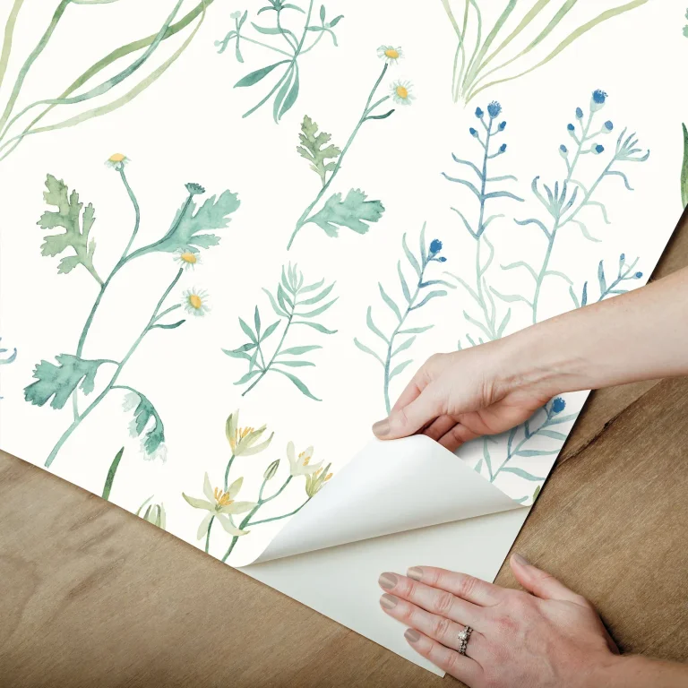 Alpine Botanical Peel and Stick Wallpaper - Blue — Ảnh 2