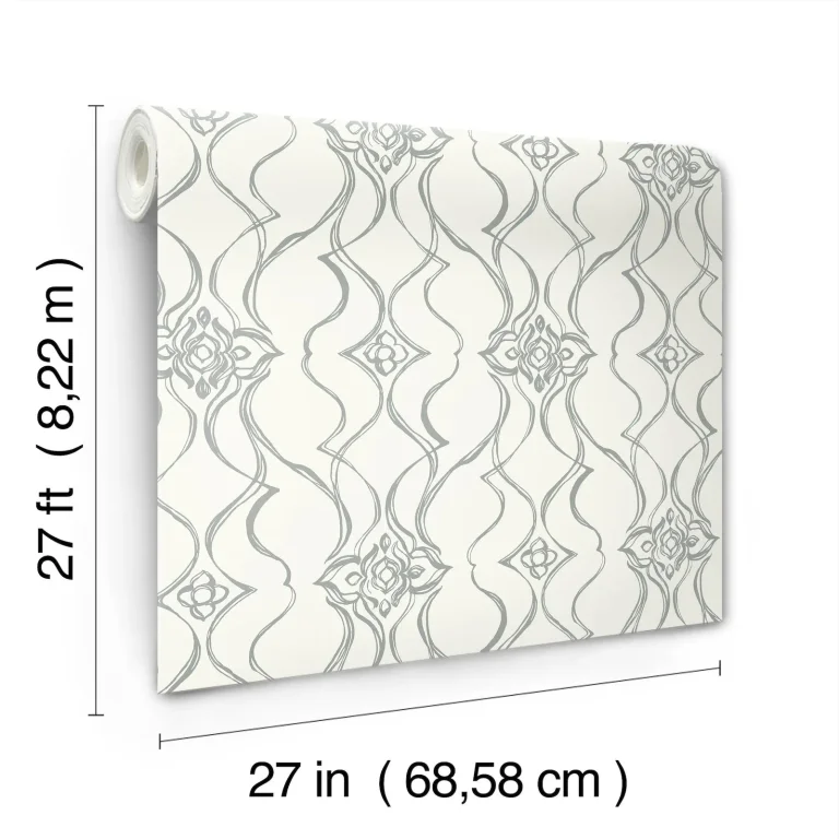 Candice Olson Pirouette Wallpaper - White & Silver — Ảnh 7