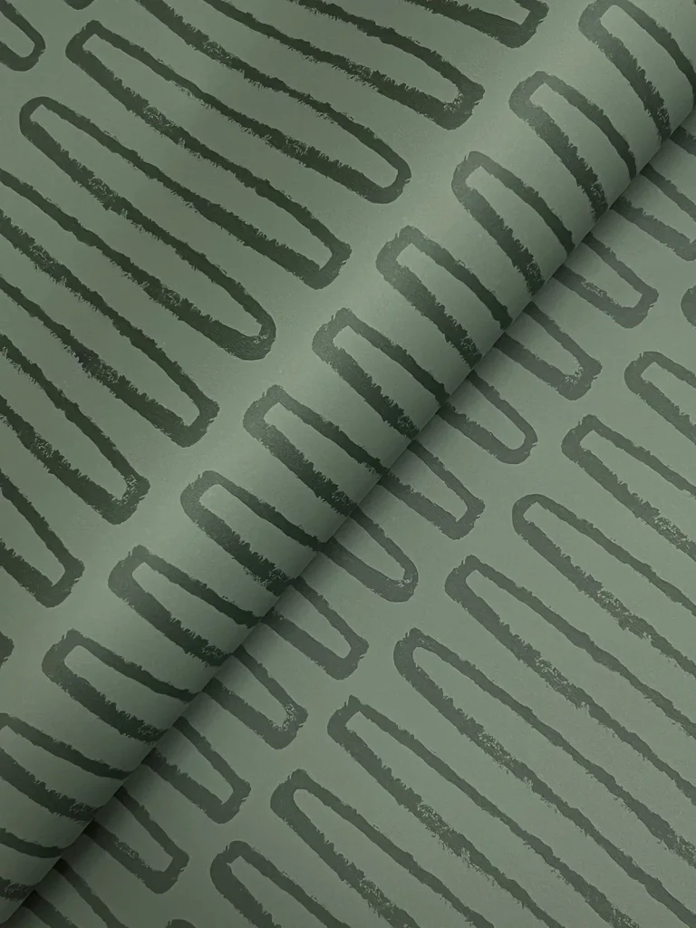 Lars Retro Wave Wallpaper - Green — Ảnh 3