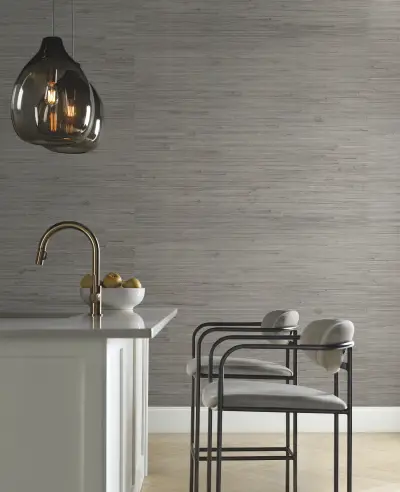 Candice Olson Jute Wallpaper - Silver/Dusty Blue