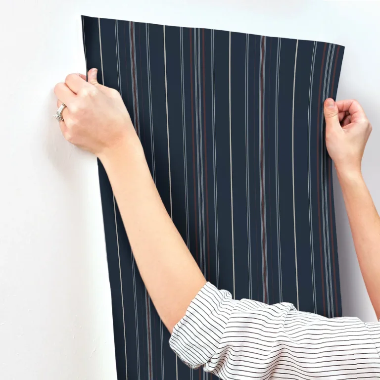 Chesapeake Lascelle Modern Pinstripe Wallpaper - Navy — Ảnh 2