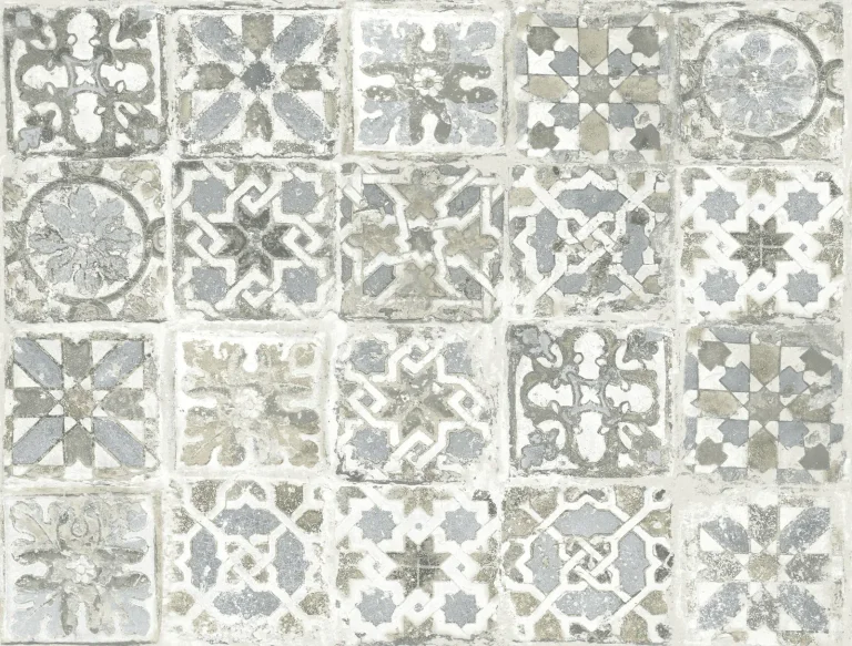 Ecaustic Tile Peel and Stick Wallpaper - Natural — Ảnh 5