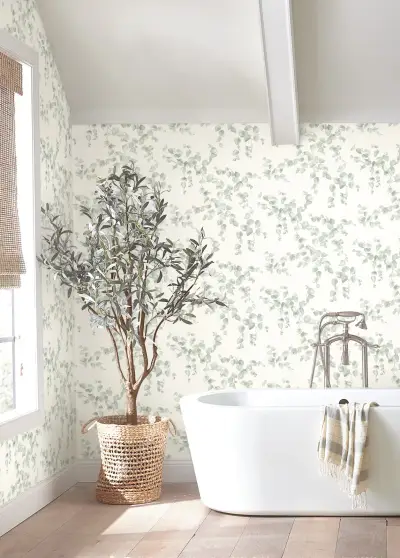 Creeping Fig Vine Wallpaper - Sage