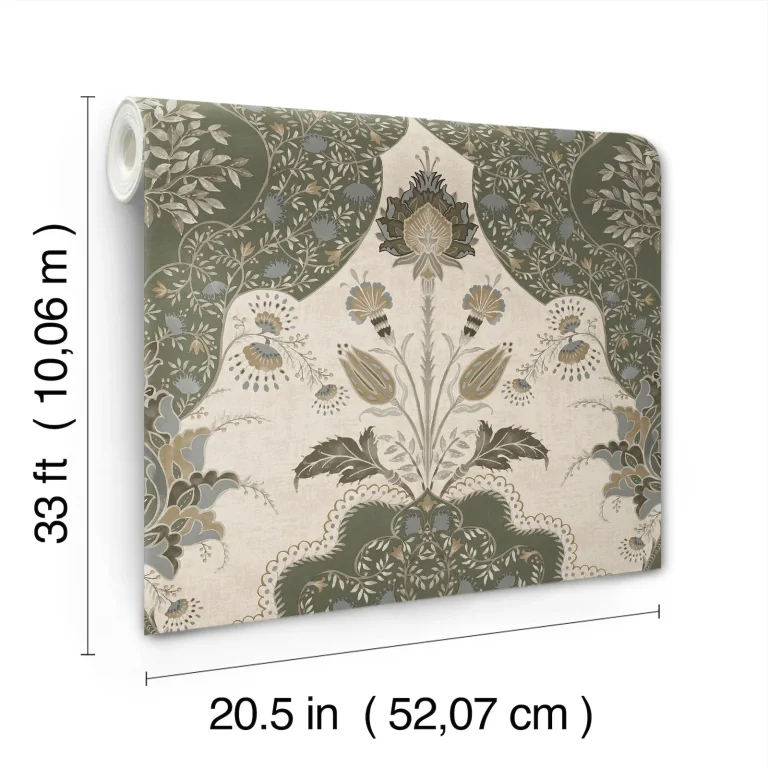 Auden Floral Grandeur Wallpaper - Green — Ảnh 3