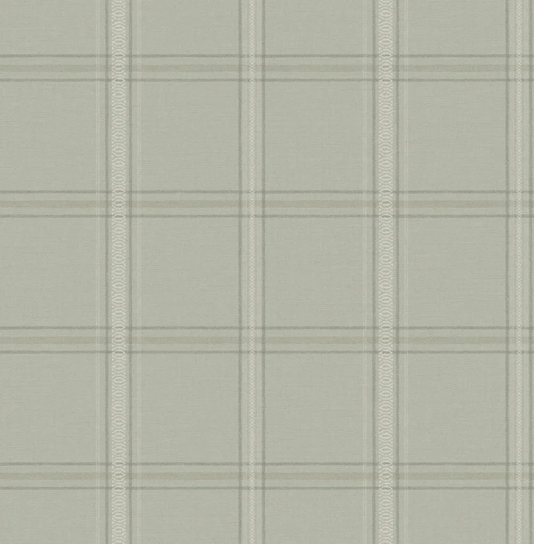 Chesapeake Auberge Plaid Wallpaper - Light Sage — Image 5