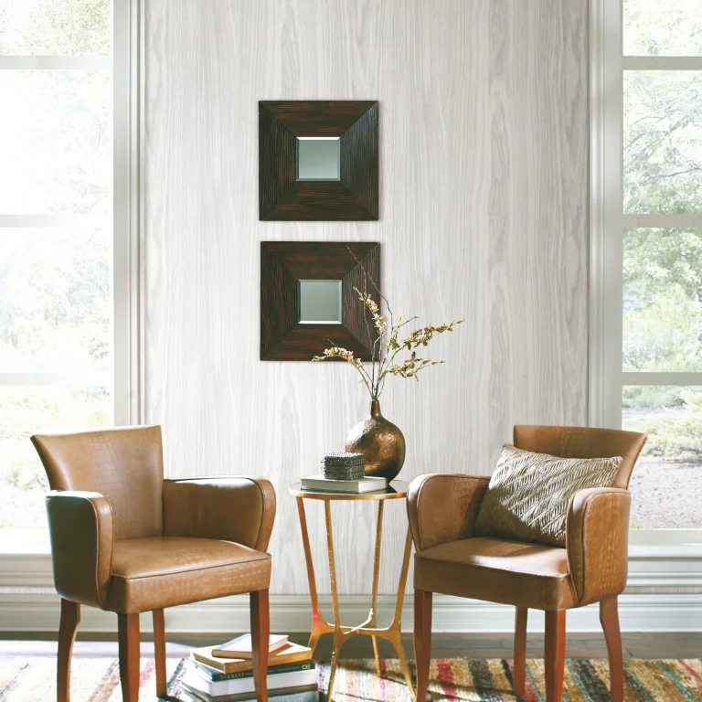 Linden Peel and Stick Wallpaper - White — Image 5