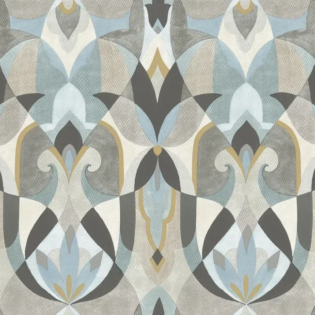 Malta Wallpaper - Neutral/Blue/Gold — Ảnh 5