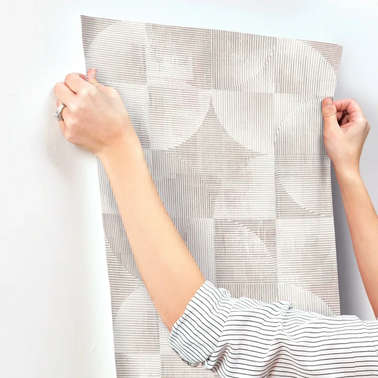 Woodbine Abstract Geometric Wallpaper - Rose — Ảnh 5