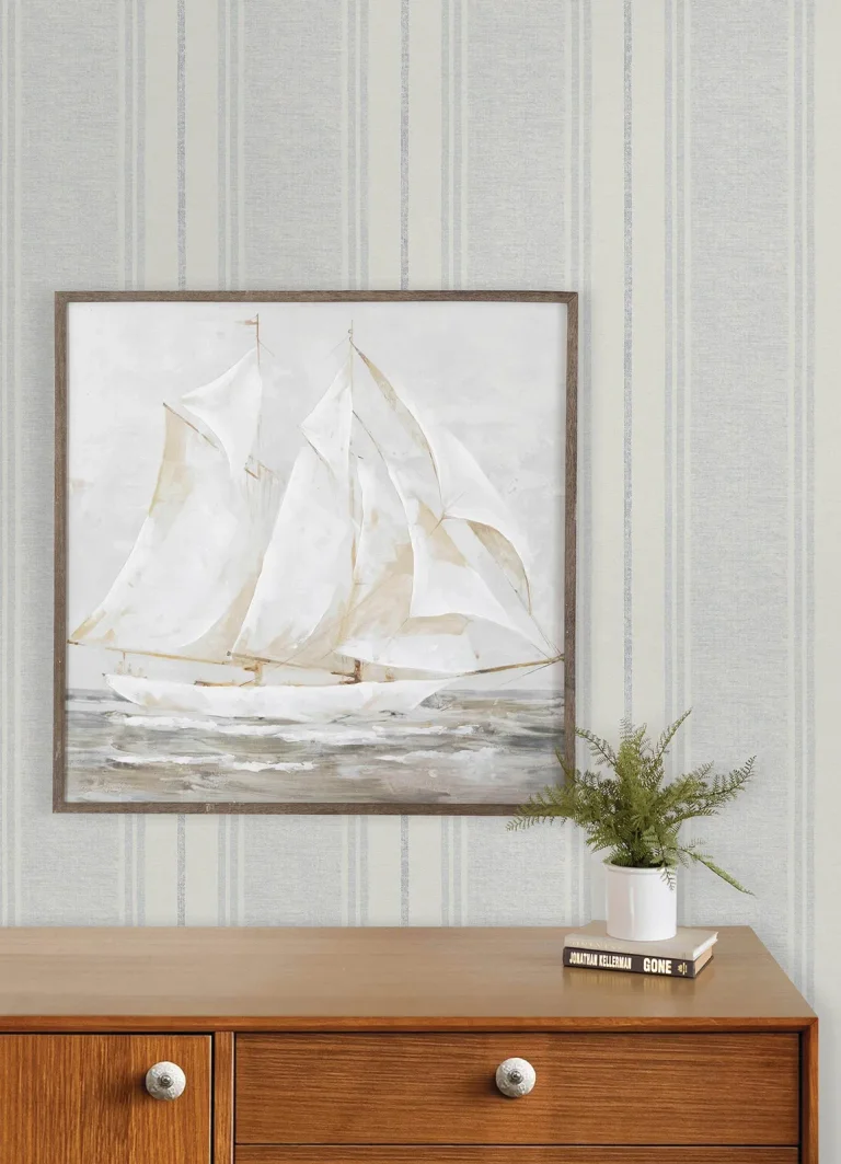 Chesapeake Maddox Flannel Stripe Wallpaper - Sky Blue — Ảnh 2