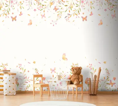 Cute Walls - Butterfly Garden Mural - 6126-1