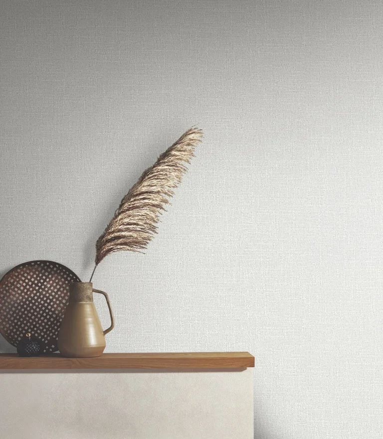 Highland Tweed Faux Fabric Wallpaper - Light Grey — Ảnh 2