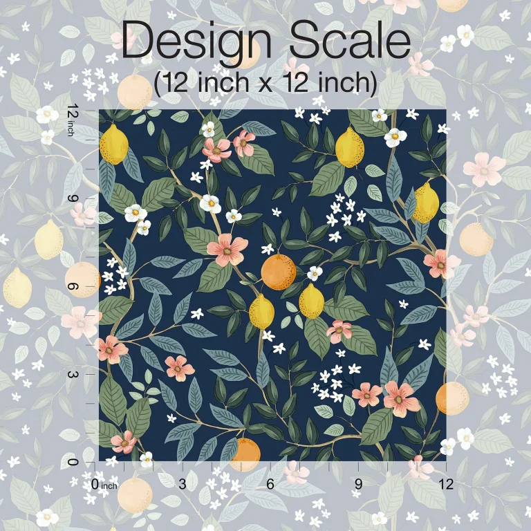 Rifle Paper Co. Citrus Grove Peel and Stick Wallpaper - Navy — Ảnh 4