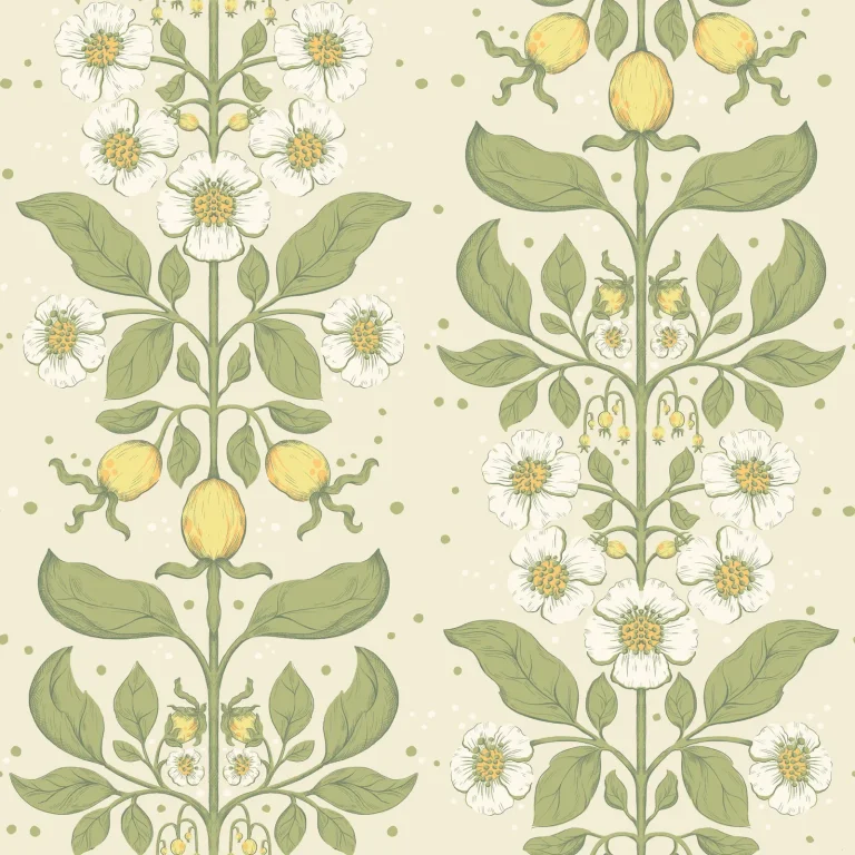 Rosa Floral Columns Wallpaper - Green — Ảnh 3