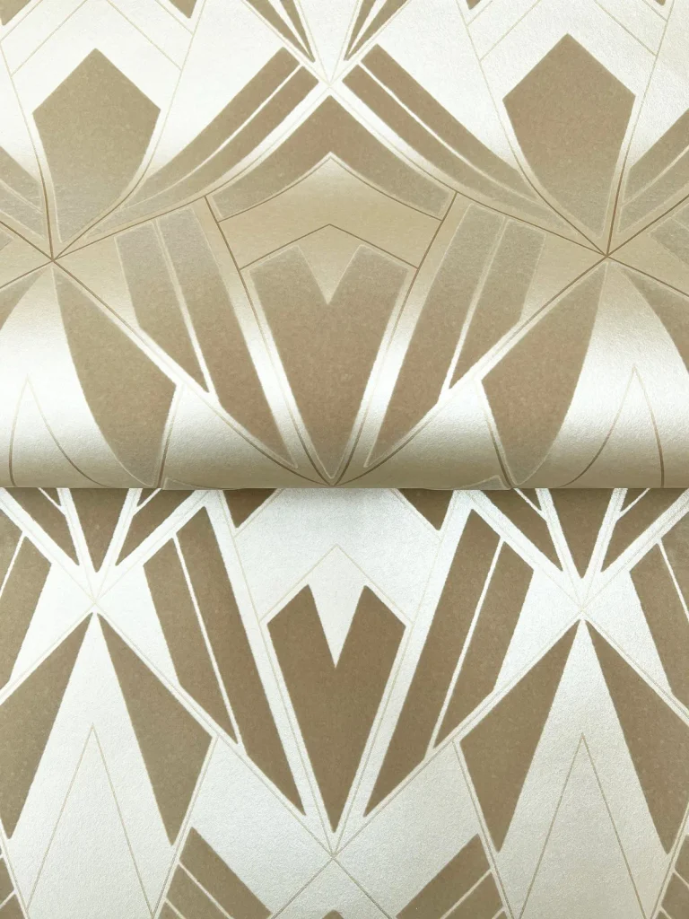 Allenby Flocked Wallpaper - Khaki — Image 2